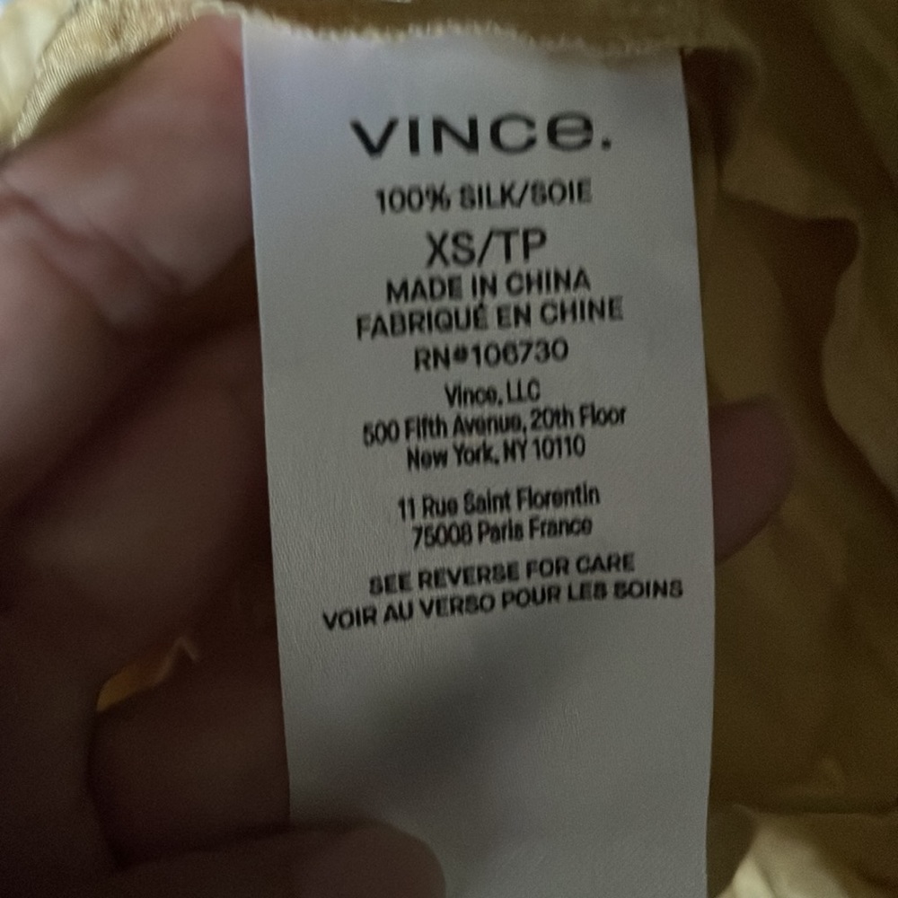 Vince Gold Silk Plisse Sz XS - Picture 6 of 6